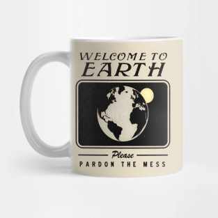 Vintage Space Poster: Welcome to Earth's Future Mug